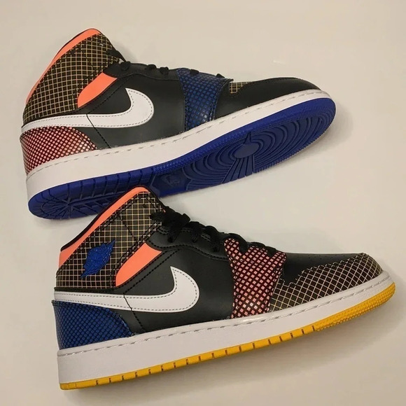 Jordan 1 Mid Sneakers Graphic Game Royal Blue New - Picture 10 of 12